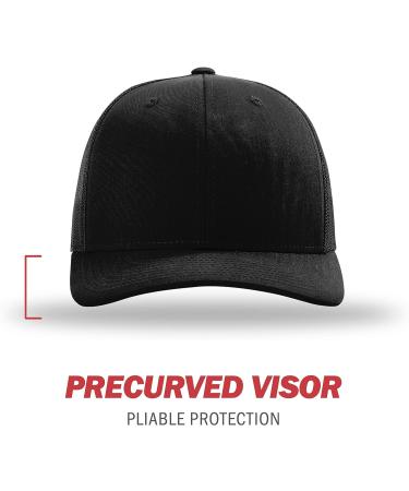 Richardson Unisex 112 Solid Black Trucker Snapback Baseball Cap - One Size - Buy Online on GoSupps.com