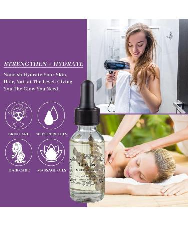 NP Lavender Multi-Use Oil for Face, Body & Hair - 1 Fl Oz | Organic Essential Oil for Dry Skin, Scalp & Nails - Buy Online on GoSupps.com