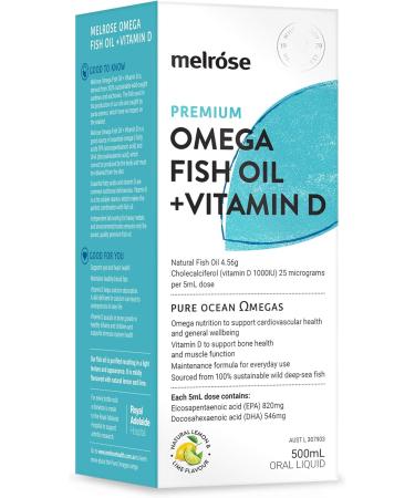 Fish Oil + Vitamin D Joint & Bone 500ml - Melrose - Buy Online on GoSupps.com