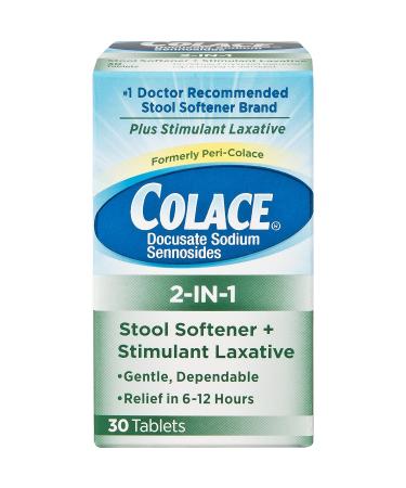 Peri-Colace Stool Softener/Stimulant Laxative Tablets 30 ea - Buy Online on GoSupps.com