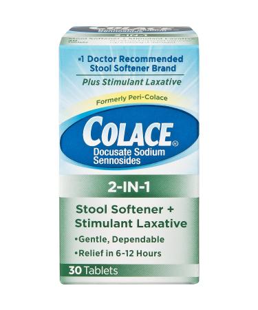 Peri-Colace Peri-Colace Stool Softener & Stimulant Laxative Tablets 30 tabs (Pack of 3)