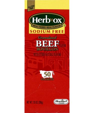 Herb-Ox Sodium Free Bouillon Bundle Beef and Chicken  100 Total Packets 50 Count (Pack of 2) - Buy Online on GoSupps.com