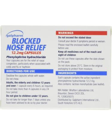 Galpharm Blocked Nose Relief 12 Capsules x 5 - 60 Capsules - Buy Online on GoSupps.com