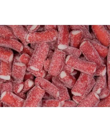 1kg Fizzy Sour Strawberry Pencil Bites Candy Pick & Mix Sweets Mixed Assortment Gummy Selection Resealable Pouch Share Bag