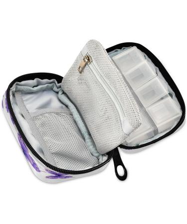 Buy Pfrewn 7-Day Pill Organizer Case Portable Purple Butterfly Travel Medicine Holder for Vitamins & Supplements - Buy Online on GoSupps.com