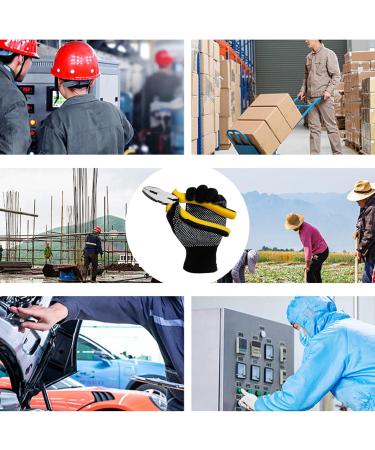 Mechanic Gloves Work Gloves 10 Pairs Non-Slip Breathable Mechanic Gloves Nylon Gardening Gloves with Wrist Brace Elastic Stainproof Seamless Knit Gloves - Buy Online on GoSupps.com