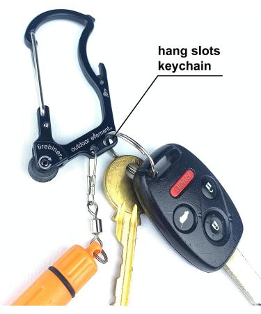 OUTDOOR ELEMENT Firebiner - Fire Starter Carabiner Multi Tool with Utility Blade and Bottle Opener - Keychain Emergency Tool in Black Forest - Buy Online on GoSupps.com