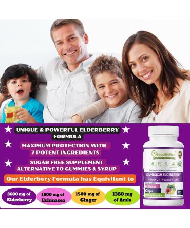 GoodlifePick 7-in-1 Elderberry & Ashwagandha Virtual Bundle 90 Veg Capsules Each Zinc Vitamins C & D Echinacea Ginger Amla All-Natural Vegan Non-GMO No Gluten No Rice Powder - Buy Online on GoSupps.com