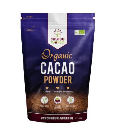 Organic Peruvian Raw Cacao - Premium Cocoa Powder 500g - Nature s Chocolate Powder Rich in Magnesium & Flavonoids - Ideal for Hot Chocolate Smoothies & Baking Cacao Powder - Buy Online on GoSupps.com