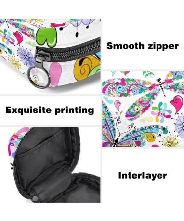 Menstrual Bag with Zipper for Women & Girls | Floral Butterflies - Stylish Napkin & Tampon Collection Bag - Buy Online on GoSupps.com
