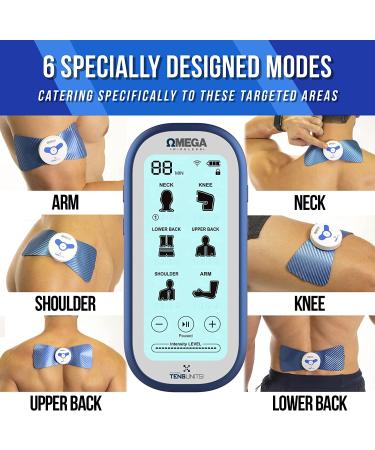 Omega Elite Wireless TENS Unit Muscle Stimulator with Large Touchscreen Remote for Back Pain Relief - 6 Modes, USB Charger, 2 Tensunit Pads - Buy Online on GoSupps.com