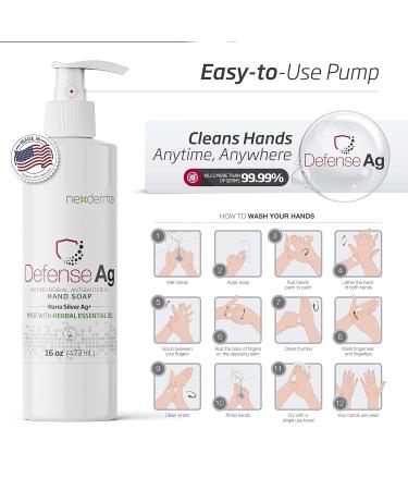 Defense Ag Hand Soap - Coconut Oil Oat Extract & Vitamin E | Paraben-Free Moisturizing Cleanser | Effective Daily Hand Wash | 16oz (473ml) - Buy Online - Buy Online on GoSupps.com