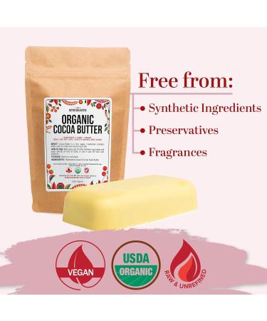 Organic Cocoa Butter Raw Unrefined - Food Grade USDA Certified - for Scars Stretch Marks Cream - 100% Cocoa Butter Raw Organic for Skin Moisturizer Lip Balm 8 oz 8 Ounce (Pack of 1) - Buy Online on GoSupps.com