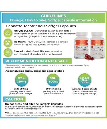 Annatto Tocotrienols Deltagold 125mg Softgels - Immune & Antioxidant Support (60 Count) - Buy Online on GoSupps.com