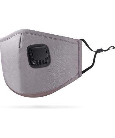 5 Layer Breathable Cotton Face Mask with Filter Reusable Black Face Masks Washable Uk with Adjustable Ear Straps Nose Wire & Replaceable Filters for Unisex Grey 2 - Buy Online on GoSupps.com