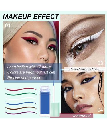 Color Eyeliner | Set of Liquid Eyeliner | Long Lasting Waterproof Makeup for Festival Girls Women Tmay B - Buy Online on GoSupps.com