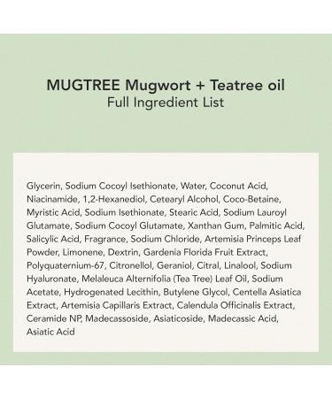 WHIPPED Cream Facial Cleanser Mugtree - Mugwort & Teatree Face Wash - For Oily Skin Sebum & Pore Care - Moisturizing Face Cleanser Niacinamide Hyaluronic Acid Vegan Korean Skincare 4.5 oz Mugtree (Mugwort + Teatree) - Buy Online on GoSupps.com
