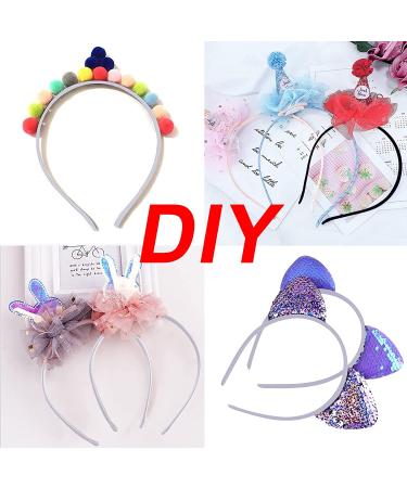 Duufin 50 Pack White Satin Headbands - DIY Thin Hair Accessories for Girls & Women - Buy Online on GoSupps.com