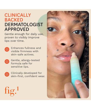 Fig.1 Peptide Plump Lip Oil | Hydration-Based Lip Oil Gloss with Hyaluronic Acid & Vegan Squalane | Non-Sticky Fragrance-Free Vegan | Moisturizing Lip-Gloss 0.5 fl oz - Buy Online on GoSupps.com