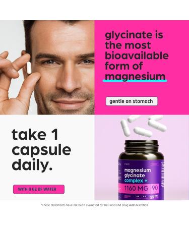 Magnesium Glycinate 1160mg + Aloe Vera D3 & K2 Complex 90 Capsules - High Absorption Non-Laxative - Supports Muscle Function & Healthy Metabolism Chelated Formula - Buy Online on GoSupps.com