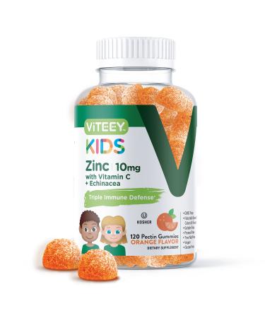 120 Count Zinc 10MG Gummies with Vitamin C & Echinacea Formulated for Kids 3 in 1 Healthy Immune Support Herbal Dietary Supplement, Gelatin Free, Vegan Pectin Based, Orange Flavor Chewable Gummy 120 Count (Pack of 1) - Buy Online on GoSupps.com