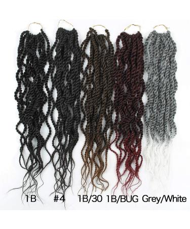 18 Inch Wavy Senegalese Twist Crochet Hair Braids - Synthetic Extension 6 Packs 1B | Curly Twist Braiding Hair with Wavy Ends - Buy Online on GoSupps.com