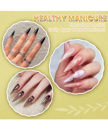 500pcs Clear Stiletto Nail Tips - Professional Full Cover Acrylic Fake Nails for Salon and Home DIY - 10 Sizes Soft Gel Extension Tips with Box - Buy Online on GoSupps.com