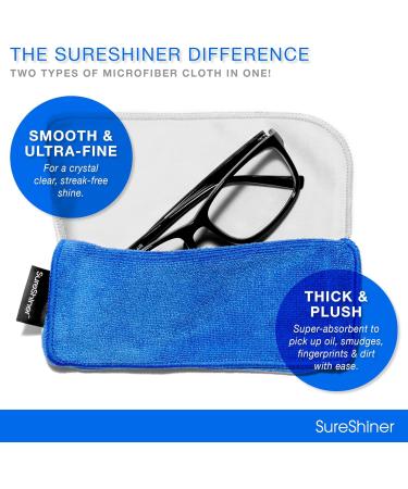 3-Pack Dual Texture Microfiber Cleaning Cloths with Storage Pouch - Ideal for Eyeglasses Phones Tablets & Electronics | International Shipping Available - Buy Online on GoSupps.com