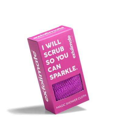 ExfoliMATE | Magic Exfoliating Shower Cloth Gently Removes Dead Skin for a Youthful Clear Complexion (Purple - Pocket 2.0)