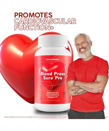 Blood Press Sure Pro With Magnesium 12 - Our Best Circulation Support Pressure Supplement - Circulation Vitamin Blood Flow - High Pressure Pills - Blood Flow Vasodilator Blood Circulation Supplements - Buy Online on GoSupps.com