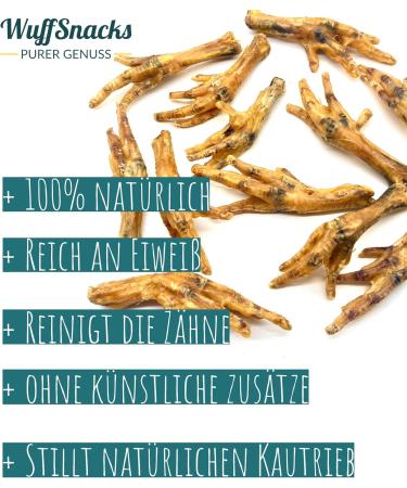 Premium Chicken Feet for Dogs - 2.5 kg Chews & Treats | 100% Natural BARF Dog Food by WuffSnacks - Buy Online on GoSupps.com