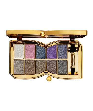 UIFCB Glitter Eyeshadow Palette 10 Colors Sparkle Shimmer Eye Shadow Highly Pigmented Long Lasting Makeup Set Gold (Type 2)