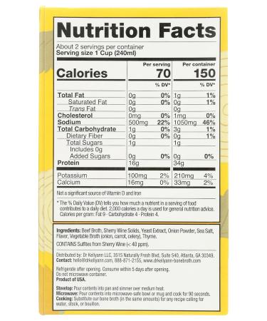 Dr. Kellyann Bone Broth - French Onion Beef - 16.9 Fl Oz. - Buy Online on GoSupps.com