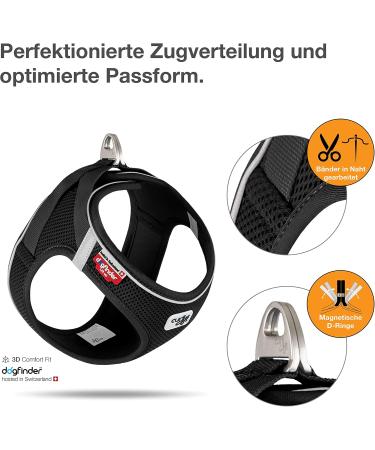 Curli Magnetic Vest Harness V2 for Dogs - Adjustable XS Black Stripe Reflective Air-Mesh Material - Buy Online on GoSupps.com