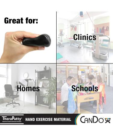 CanDo Antimicrobial Theraputty 85g Black (Very Hard) - 3oz Therapy Plasticine - Buy Online on GoSupps.com
