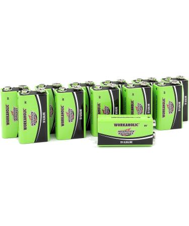 Interstate Batteries 9 Volt Alkaline Battery (12 Pack) All-Purpose 9V High Performance Batteries - Workaholic (DRY0196) 9V Battery (12-Pack)