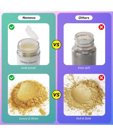 Edible Glitter 10 Colors Edible Glitter Set Nomeca 5 Gram Edible Glitter Lust Dust for Cakes Drinks & Beverages Food Grade Shimmer Powder for Baking Strawberries Cupcakes Cake Pops Vegan Gluten Nut Free(5g/Bottle) (L) - Buy Online on GoSupps.com