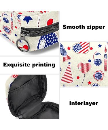 Menstruation Pad Bag with Zipper - Stylish Women's Napkin & Tampon Bags | American Flag & Herzball Designs - Buy Online on GoSupps.com
