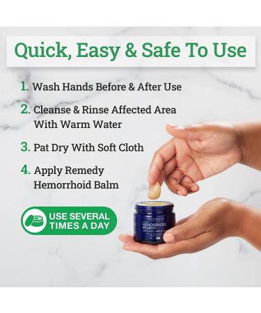 Remedy Hemorrhoid Balm - Fast Relief Cream for Burning, Itching, Pain, Swelling & Soothing | 2 Oz Hemorrhoid Ointment with Witch Hazel, Arnica & Yarrow - Buy Online on GoSupps.com