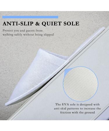 30 Pairs Satinior Disposable Spa Slippers - White Closed Toe Non Slip Hotel Travel Slippers for Women Men - Medium Size - Buy Online on GoSupps.com