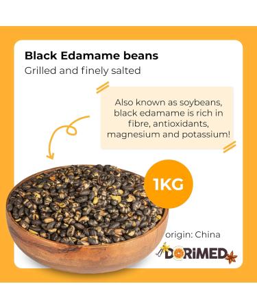 Black Soybeans 1 Kg Roasted & Lightly Salted - High Protein, Gluten-Free, GMO-Free | 2.2 Lbs - Dorimed - Buy Online on GoSupps.com