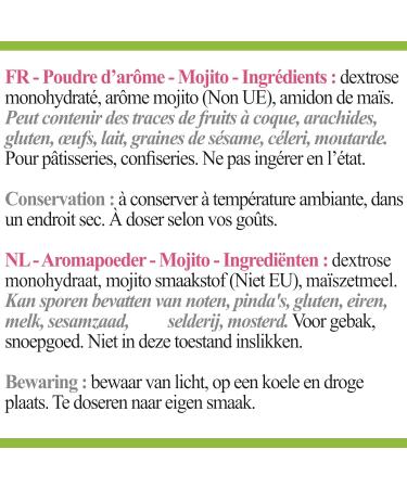 Natural Food Flavor Powder Mojito Flavor 15 g - Buy Online on GoSupps.com
