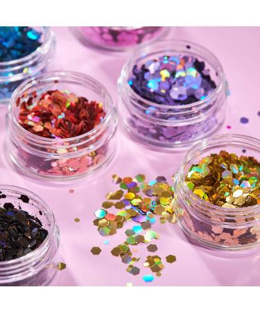 Rose Gold Chunky Holographic Glitter by Moon Glitter - Cosmetic Festival Makeup for Face, Body, Nails, Hair & Lips - 3g - Buy Online on GoSupps.com