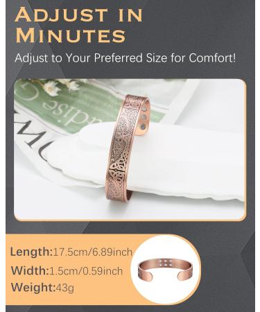 Jeracol Copper Bracelet with 18 Strength Magnets - Unisex Magnetic Jewelry with Gift Box - Buy Online on GoSupps.com