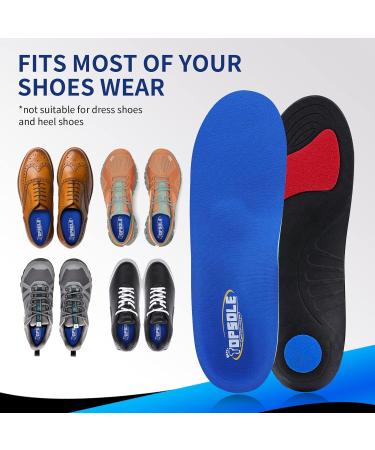 TOPSOLE Orthotic Insoles for Plantar Fasciitis, Arch Support, Flat Feet - UK-11-29.5cm Blue 228 - Buy Online on GoSupps.com