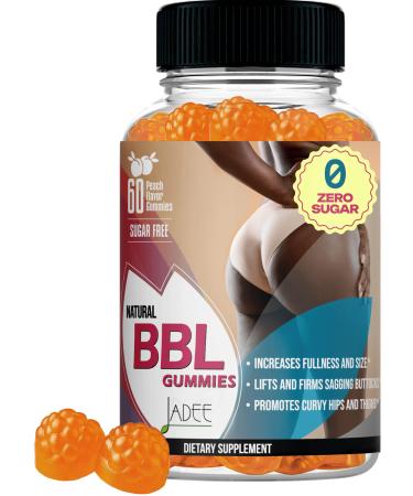 BBL Gummies Booty & HIPS Weight Gainer for Women - Unique Blend for Curves Enhancement & Butt Growth - Natural Weight Gain Gummies for Women - Zero Sugar Vegan Peach Flavor - 60 Counts
