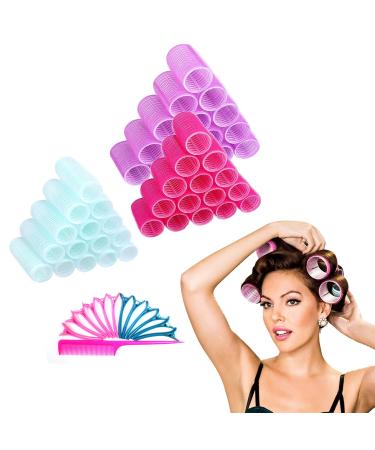 Large Hair Rollers for Long Hair [ 50 Pack ] – Easy to Use - 36 Rollers, 12 Clips, 1 Comb, 1 Reusable Bag - Jumbo Hair Rollers for Long Hair - Big Hair Rollers for Long Hair - Roller Set Hair Rollers with Clips - Jumbo Sel…