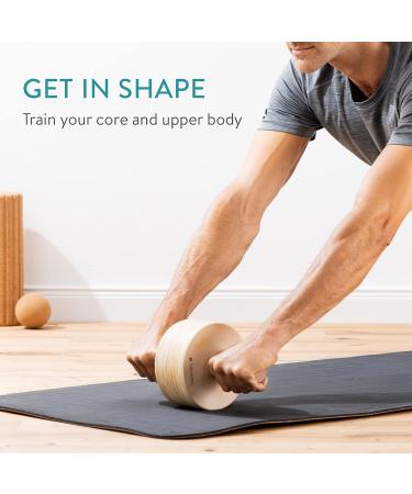 Buy Navaris 100% Wooden Abdominal Roller | Abdominal Muscle Trainer & Belly Trainer for Upper Body Strengthening - International Shipping Available - Buy Online on GoSupps.com