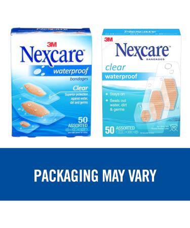 Nexcare Clear Waterproof Bandages 432-50-CA Assorted Sizes 50/Pack Assorted 50 Count - Buy Online on GoSupps.com
