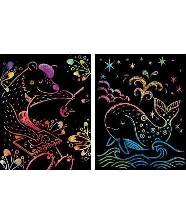 SAYU Premium Scratch Art Coloring Kit - DIY Craft Hobby Set for Adults & Kids - Engraving Scratch Off Gift Set with 5 Animal Friends Designs - Buy Online on GoSupps.com
